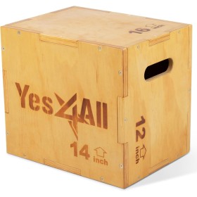 Yes4All 3 en 1 caja de madera de Plyo, plataforma de la caja pliométrica para el entrenamiento del salto, cajas del salto para