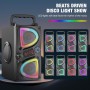 Altavoz Bluetooth Portátil con Subwoofer, 60W Pico, Potente Boombox Grande, Sonido Estéreo Inalámbrico, EQ, Control Remoto,