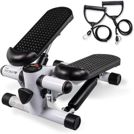 Mobiclinic® Fitness, Stepper, 2 en 1, Step Plus, Cuerdas de Resistencia, Multifunción, Brazos y piernas, Pantalla LCD, Carga 100
