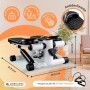 Mobiclinic® Fitness, Stepper, 2 en 1, Step Plus, Cuerdas de Resistencia, Multifunción, Brazos y piernas, Pantalla LCD, Carga 100