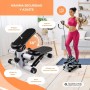 Mobiclinic® Fitness, Stepper, 2 en 1, Step Plus, Cuerdas de Resistencia, Multifunción, Brazos y piernas, Pantalla LCD, Carga 100