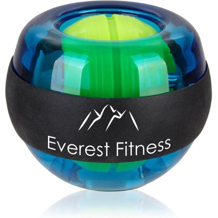 EVEREST FITNESS Bola giroscopio para el Entrenamiento de la Musculatura de la Mano y del Brazo con Cinta de Agarre y Carcasa de