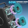 Altavoz Bluetooth Portátil con Subwoofer, 60W Pico, Potente Boombox Grande, Sonido Estéreo Inalámbrico, EQ, Control Remoto,