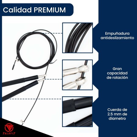 Comba Crossfit Profesional Talafit | Cuerda Saltar Fitness Ajustable | Comba de saltar | Comba Boxeo | Cuerda para saltar con