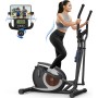 Bicicleta Elíptica para Casa, Máquina Elíptica Magnética Ultra Silenciosa con 16 Niveles de Resistencia, Monitor LCD, Pedal
