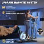 Bicicleta Elíptica para Casa, Máquina Elíptica Magnética Ultra Silenciosa con 16 Niveles de Resistencia, Monitor LCD, Pedal