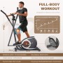 Bicicleta Elíptica para Casa, Máquina Elíptica Magnética Ultra Silenciosa con 16 Niveles de Resistencia, Monitor LCD, Pedal