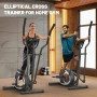 Bicicleta Elíptica para Casa, Máquina Elíptica Magnética Ultra Silenciosa con 16 Niveles de Resistencia, Monitor LCD, Pedal