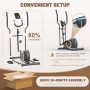 Bicicleta Elíptica para Casa, Máquina Elíptica Magnética Ultra Silenciosa con 16 Niveles de Resistencia, Monitor LCD, Pedal