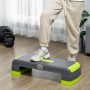 HOMCOM Step de Aeróbic Plataforma Step para Fitness con Altura Ajustable de 10/15/20 cm Tabla de Ejercicio en Casa Gimnasio