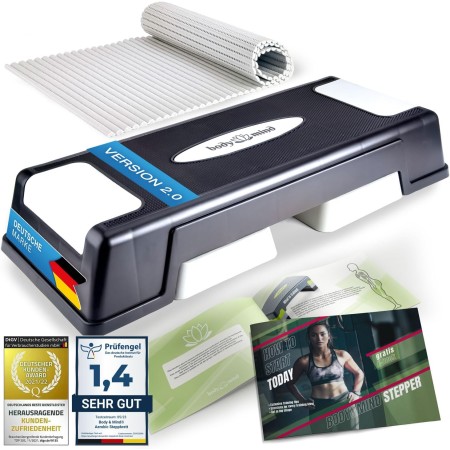 Tablón de step aeróbico Banco de step con alfombra antideslizante gratuita y libro electrónico de entrenamiento exclusivo