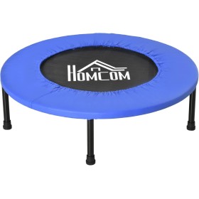 HOMCOM Cama Elástica Fitness Ø81 cm Trampolín de Acero con Borde Protector y 28 Resortes para Ejercicios en Interior y Exterior