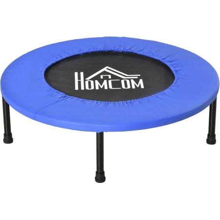 HOMCOM Cama Elástica Fitness Ø81 cm Trampolín de Acero con Borde Protector y 28 Resortes para Ejercicios en Interior y Exterior