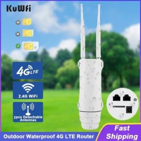 KuWFi-enrutador LTE para exteriores, 300Mbps, CAT4, 4G, inalámbrico, W