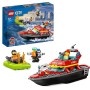 LEGO City Lancha de Rescate de Bomberos y Zodiac, Barcos Flotantes, Mochila Propulsora, Juguetes de Baño para Niños y Niñas de 6