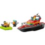 LEGO City Lancha de Rescate de Bomberos y Zodiac, Barcos Flotantes, Mochila Propulsora, Juguetes de Baño para Niños y Niñas de 6