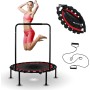 Mobiclinic®, Trampolín Redondo, Plegable, 2 Bandas de Resistencia, Agarre Regulable, Capacidad 150 kg, 101 cm Diámetro, Interior