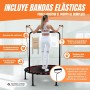 Mobiclinic®, Trampolín Redondo, Plegable, 2 Bandas de Resistencia, Agarre Regulable, Capacidad 150 kg, 101 cm Diámetro, Interior