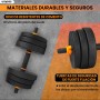 unycos - Mancuernas AjustablesDiscos de Cemento | 10-40 kgcon Barra Recta de Conexión | Pesas Ergonómicas para Hombres y