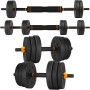 unycos - Mancuernas AjustablesDiscos de Cemento | 10-40 kgcon Barra Recta de Conexión | Pesas Ergonómicas para Hombres y