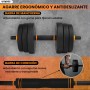 unycos - Mancuernas AjustablesDiscos de Cemento | 10-40 kgcon Barra Recta de Conexión | Pesas Ergonómicas para Hombres y