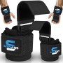 SAWANS Soporte de muñeca Ganchos de levantamiento de pesas Entrenamiento Gimnasio Bar Soporte Guantes acolchado grueso, de