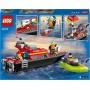 LEGO City Lancha de Rescate de Bomberos y Zodiac, Barcos Flotantes, Mochila Propulsora, Juguetes de Baño para Niños y Niñas de 6