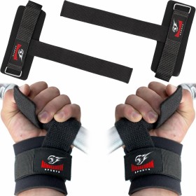 Profesionales Correas Levantamiento de Pesas con Acolchados Mmuñequeras para Gimnasio Fitness Culturismo Lifting Straps