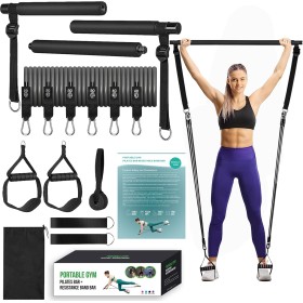 KRTOYUST® Barra de Pilates,Gomas Elasticas Musculacion,Bandas de Resistencia para Smartworkout,Cintas Elasticas Fitness para