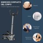 HOMCOM Máquina de Step Stepper Fitness con Manillar Altura Ajustable Pantalla LCD Cintas y Pedales Antideslizantes Equipo de