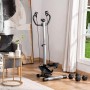 HOMCOM Máquina de Step Stepper Fitness con Manillar Altura Ajustable Pantalla LCD Cintas y Pedales Antideslizantes Equipo de