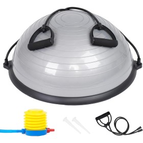 JINPALAY Entrenador de Equilibrio Fitness Ø 58cm, Pelota de Equilibrio Bossu Semiesfera con Inflador y Gomas, Soporta hasta