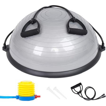 JINPALAY Entrenador de Equilibrio Fitness Ø 58cm, Pelota de Equilibrio Bossu Semiesfera con Inflador y Gomas, Soporta hasta
