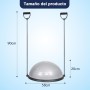 JINPALAY Entrenador de Equilibrio Fitness Ø 58cm, Pelota de Equilibrio Bossu Semiesfera con Inflador y Gomas, Soporta hasta