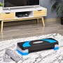 HOMCOM Step de Aeróbic para Fitness Tabla Plataforma Stepper Deporte Gimnasia Altura Regulable 3 Niveles Carga 150kg