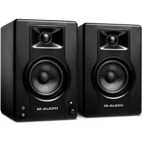 M-Audio BX3 Pair - Par de Monitores de estudio, Altavoces para PC de sobremesa de 120 W para videojuegos, producción musical,