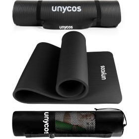 unycos - Esterilla de Deporte, Yoga, Pilates y Fitness | Gruesa (10/15 mm) y Antideslizantecon E-BookCorrea y Bolsa de