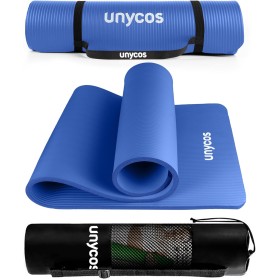 unycos - Esterilla de Deporte, Yoga, Pilates y Fitness | Gruesa (10/15 mm) y Antideslizantecon E-BookCorrea y Bolsa de