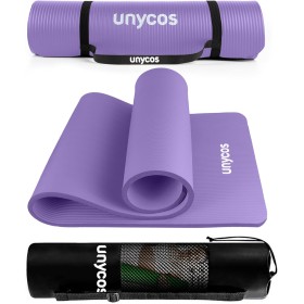 unycos - Esterilla de Deporte, Yoga, Pilates y Fitness | Gruesa (10/15 mm) y Antideslizantecon E-BookCorrea y Bolsa de
