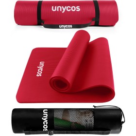 unycos - Esterilla de Deporte, Yoga, Pilates y Fitness | Gruesa (10/15 mm) y Antideslizantecon E-BookCorrea y Bolsa de
