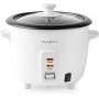 Nedis olla eléctrica para arroz - Olla con vaporera y tapa de cristal - Prepara arroz y verduras con delicadeza - Capacidad 0,6