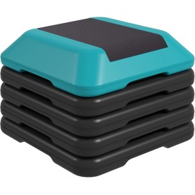 SPORTNOW Step de Aeróbic Step para Fitness Stepper Antideslizante con Altura Ajustable de 10/15/20/25/30 cm Carga 150 kg para