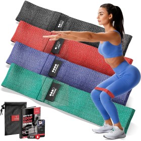 Bandas Elásticas Musculacion en Bucle Set/Cintas de Resistencia + eBook Guía de Ejercicios | Natural Loop Glúteos Bands, Fitness