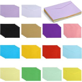 Wenrescry 50 sobres multicolores DIN C6 reciclados, sobres para tarjetas de felicitación e invitación, manualidades, regalos