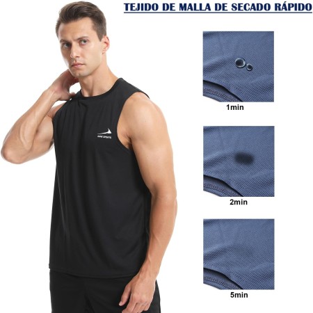 Camiseta sin Mangas para Hombre, para Correr, Gimnasio, Secado rápido, Camiseta Deportiva