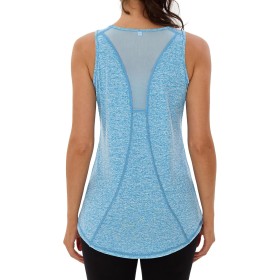 Wayleb Camiseta sin Mangas de Fitness para Mujer Espalda de Malla Chaleco Deportivo para Mujer Deportivo Yoga Tops Camisetas