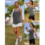 Wayleb Camiseta sin Mangas de Fitness para Mujer Espalda de Malla Chaleco Deportivo para Mujer Deportivo Yoga Tops Camisetas