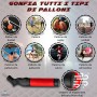 REGALUKOS Inflador Balones + 5 Agujas de inflado + Bolsa Tela Negra para Guardar Inflador | Hinchador Balones de Fútbol,