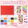 LPAMABA 75 Piezas 15 Colores Mini Sobres Coloridos Sobres Pequeños Sobres de Colores 3 Hojas Pegatinas para Regalos Tarjetas de