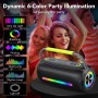 Altavoz Bluetooth Portátil 40W con Asa, Altavoz Potente con Subwoofer Doble, Bluetooth Speaker Impermeable IPX7, con Luz RGB,